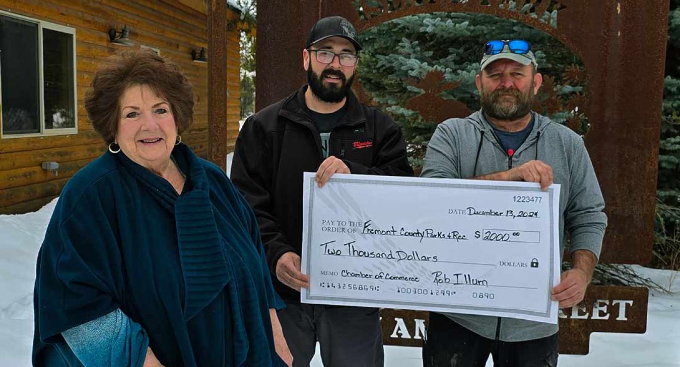 Check awarded to Tamra at Fremont County Parks and Rec